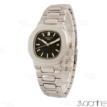 ساعت پتک فیلیپ ناتیلوس زنانه نقره ای صفحه مشکی 105397