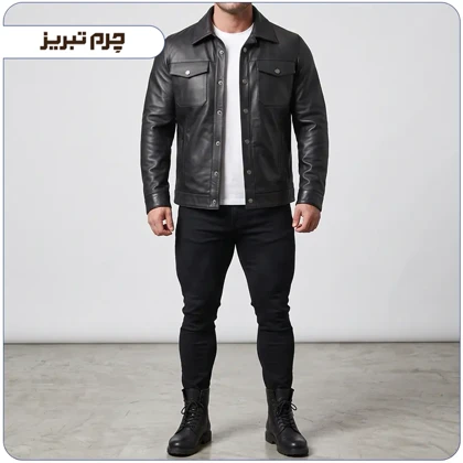 کاپشن چرم مردانه کد B0629