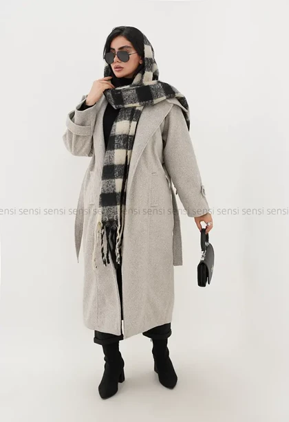 پالتو فوتر 2دکمه یقه ایستاده آستر دار@ کد1004814