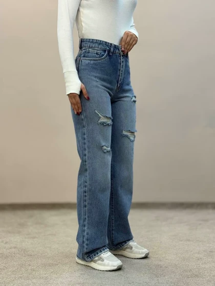 شلوار جین نیمبگ دریایی زاپ2180