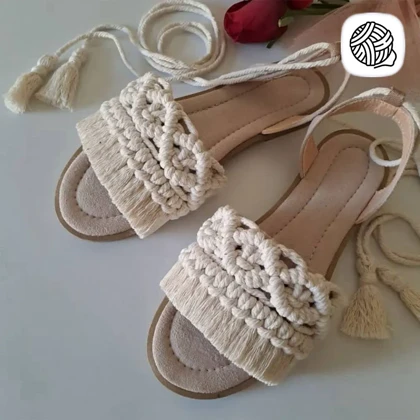 صندل مکرومه بافی زنانه مدل چام