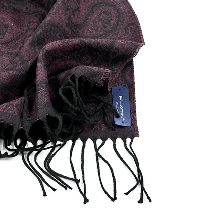 شال گردن طرح بته جقه ریشه‌دار