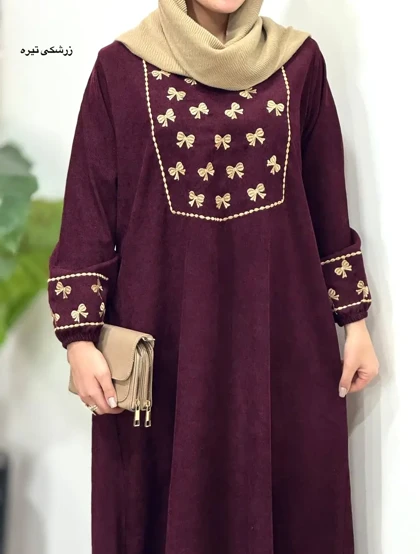 پیراهن مانتویی گلدوزی سارنیا