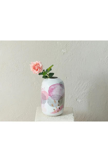 گل مصنوعی پارچه‌ای تک شاخه English Home مدل Canker Bloom