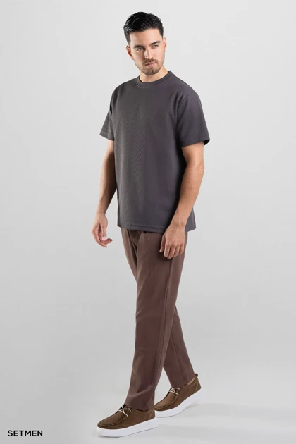 تیشرت مردانه ژاکارد یقه گرد