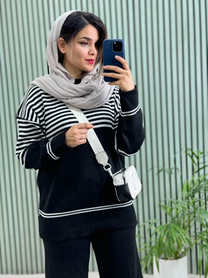 ست مانتو شلوار بافت نیکی