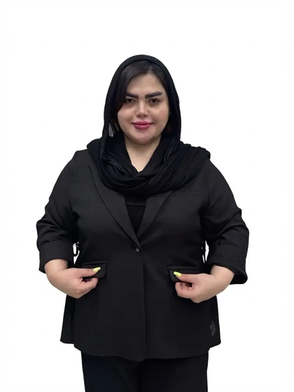کت سایز بزرگ زنانه یقه انگلیسی تک دکمه