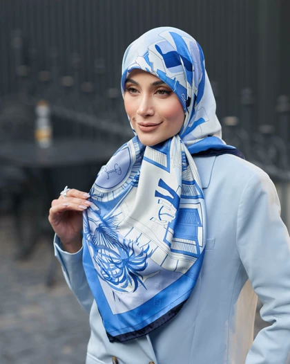 روسری ابریشم ژاکارد قواره 120 30205