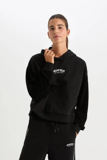 سویشرت پارچه ای ضخیم با کلاه گرم Nba Miami Fit D2359ax24au D2359AX24AU