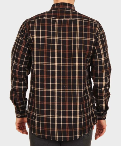 پیراهن مردانه پشمی چهارخانه و قهوه ای 0158