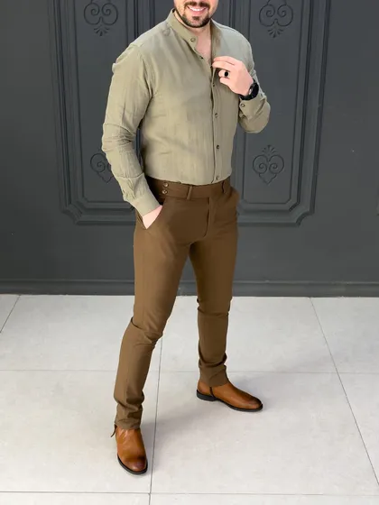 پیراهن 270602 AKOMOD زیتونی