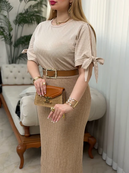 بلوز آستین پاپیونی3706