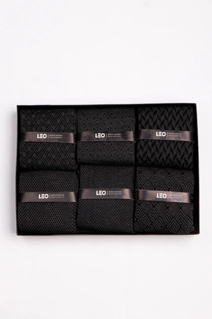 پک جوراب ساق‌دار لئو Leo کد 8110 - جعبه 6 جفتی