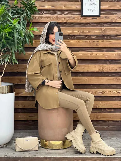بارانی دوجیب آستین گت دار