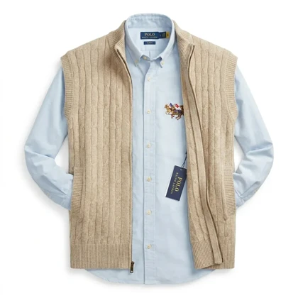 ژیله بافت تمام زیپ طرح مارپیچ برند Polo Ralph Lauren
