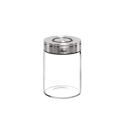 ادویه شیشه ای یونیک درب استیل مدل 1726 سایز 9.5 سانت