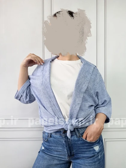 شومیز مانتویی جلو دکمه دو نخ