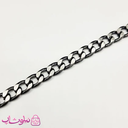 دستبند مردانه کارتیه ترکیبی نقره ای مشکی کد 650