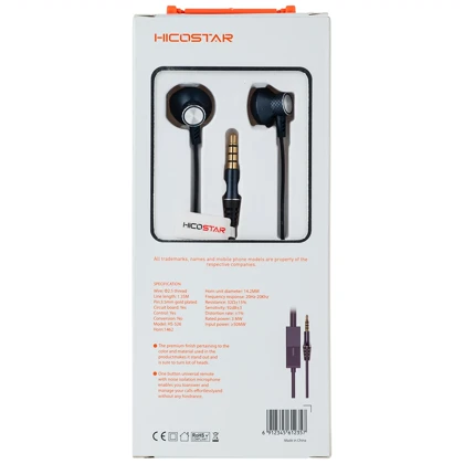 هندزفری سیمی هایکواستار Hicostar مدل HS-E68 با جک 3.5 میلی متری