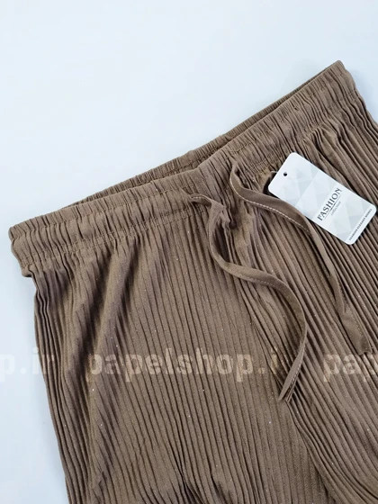 شلوار پلیسه کمرکش شاین دار
