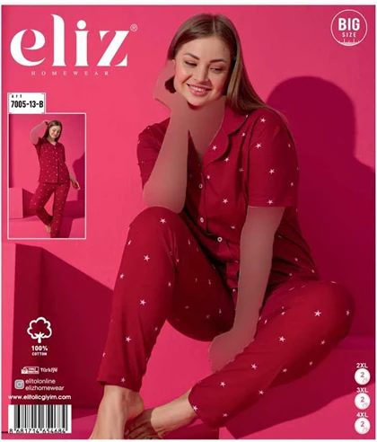 تیشرت شلوار سایز بزرگ زنانه کد7005-13-b