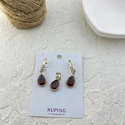 نیم ست زنانه ژوپینگ طرح جواهری با نگین اشکی