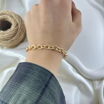 دستبند زنانه ژوپینگ مدل زنجیری روکش طلا