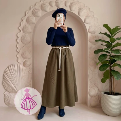 دامن پشمی کلوش بلند در رنگبندی متنوع(کد1427)