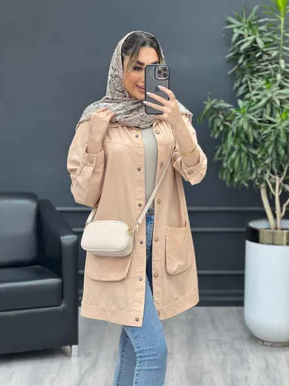 مانتو لینن رنگی سر شانه پاگن