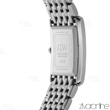 ساعت دنیل ولینگتون زنانه مستطیلی سیلور ایندکس یونانی 105520