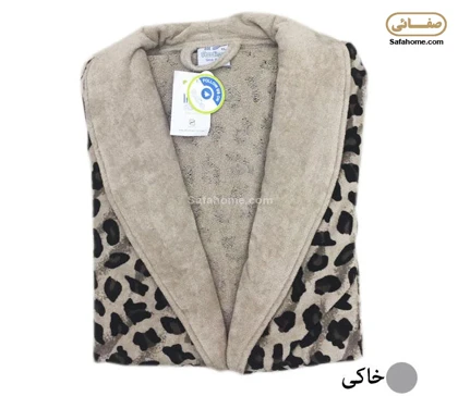 حوله تن پوش زنانه طرح پلنگی خاکی پودایران