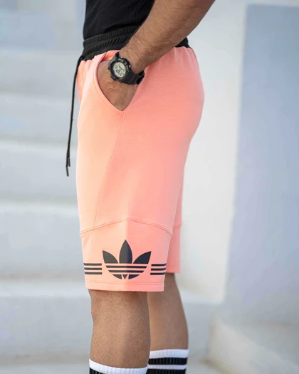 شلوارک بگ ورزشی ADIDAS گلبه ای