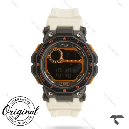 ساعت کرست اسپرت مردانه 9506-4 مشکی بند سفید Crest-11388-U