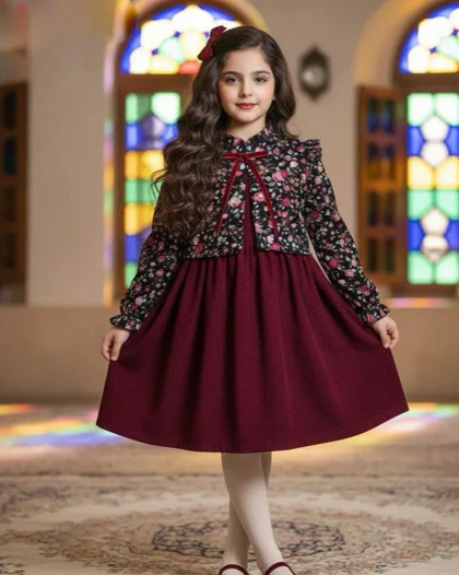 کت سارافن دخترانه گل‌گلی