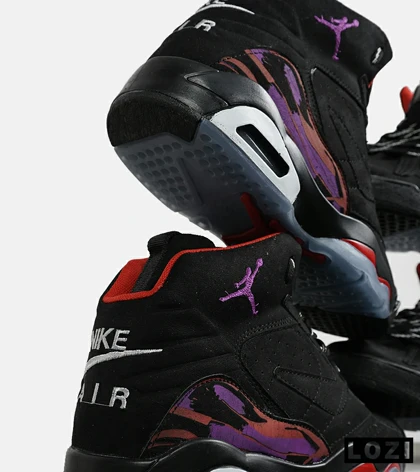 کفش کتانی ساق‌دار مردانه مشکی قرمز بنفش Nike air jordan 5 v02
