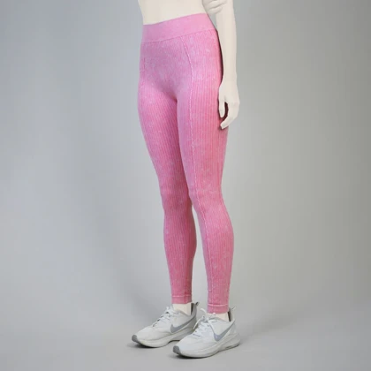 لگ سیملس ورزشی زنانه سنگشور کبریتی کمر هفتی مدل 4H0268 صورتی