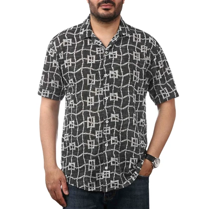 پیراهن آستین کوتاه کنفی مردانه تن کوک مدل 1111111