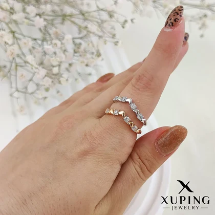 انگشتر ظریف با طرح قلب و نگین ژوپینگ Xuping