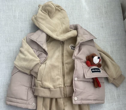 ست سویشرت و شلوار تدی و پافر