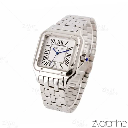 ساعت کارتیر مردانه مدل پنته نقره ای صفحه سفید 103309