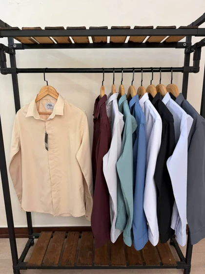 پیراهن آستین بلند قابپک مخفی2643