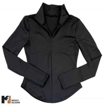 تیشرت زنانه نیم زیپ آستین بلند کد 1109