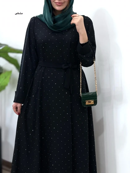 پیراهن مانتویی بلند نگین