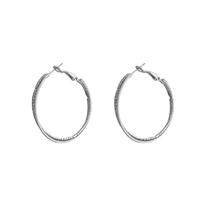 گوشواره زنانه حلقه‌ای دولاین نگینی