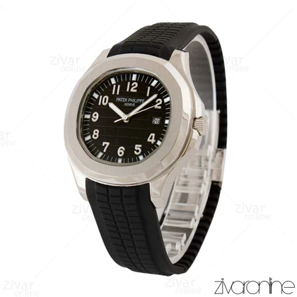 ساعت پتک فیلیپ آکوانا مردانه مشکی قاب سیلور 105327