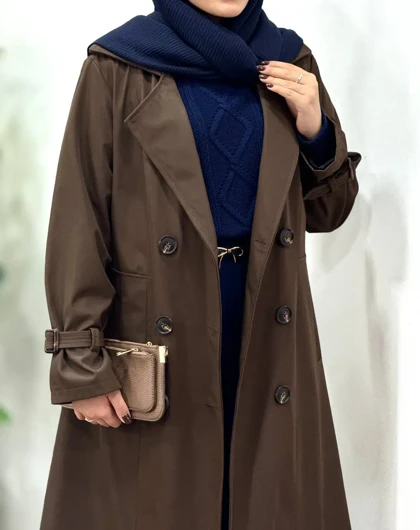 ترنچ کت بلند آستردار سلن