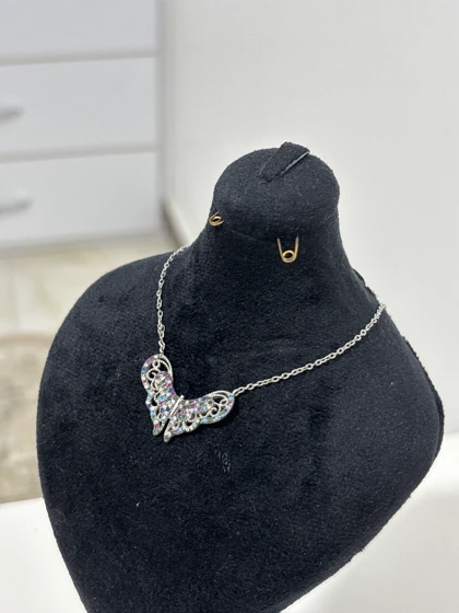 گردنبند نقره زنانه طرح پروانه 974