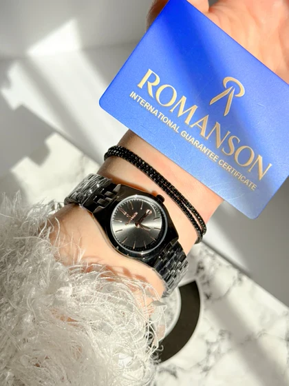 ساعت زنانه صفحه دودی تیره برند ROMANSON موتورژاپنی با کارت ضمانت 12ماهه تصویر دوم ارسال رایگان