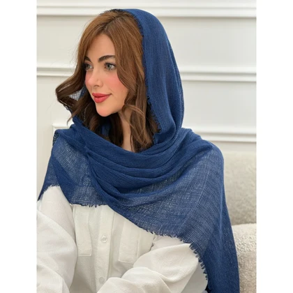شال ساده نخی حصیری دورریش