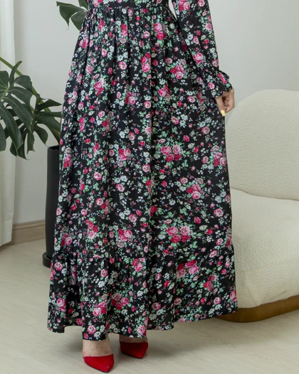 اطلس مشکی گل سرخ